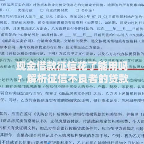现金借款征信花了能用吗？解析征信不良者的贷款途径