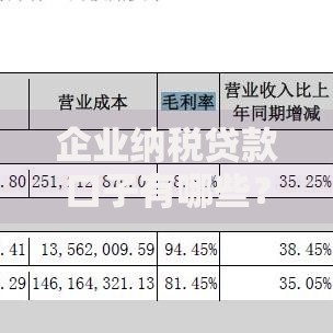 企业纳税贷款口子有哪些？解析申请条件与渠道对比