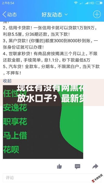 现在有没有网黑花放水口子？最新贷款渠道风险解析
