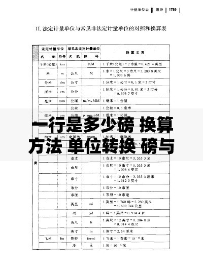 一行是多少磅 换算方法 单位转换 磅与行距关系
