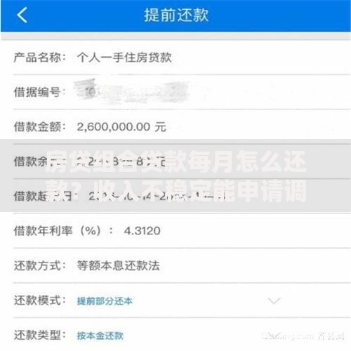 房贷组合贷款每月怎么还款?收入不稳定能申请调整吗 房贷组合贷款每月怎么还款?收入不稳定能申请调整吗
