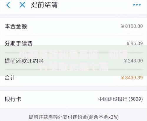 小额贷款利息高吗，和银行贷款比哪个高