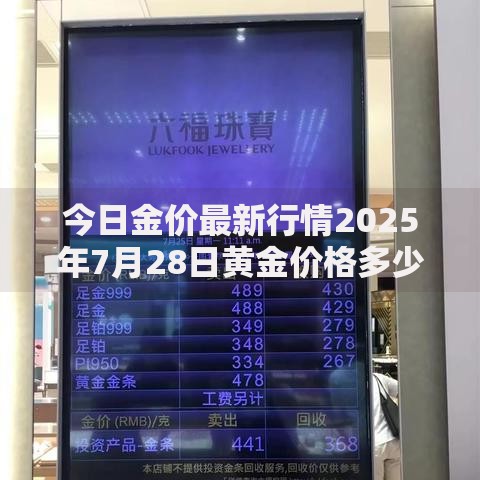 今日金价最新行情2025年7月28日黄金价格多少钱一克