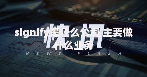 signify是什么公司 主要做什么业务