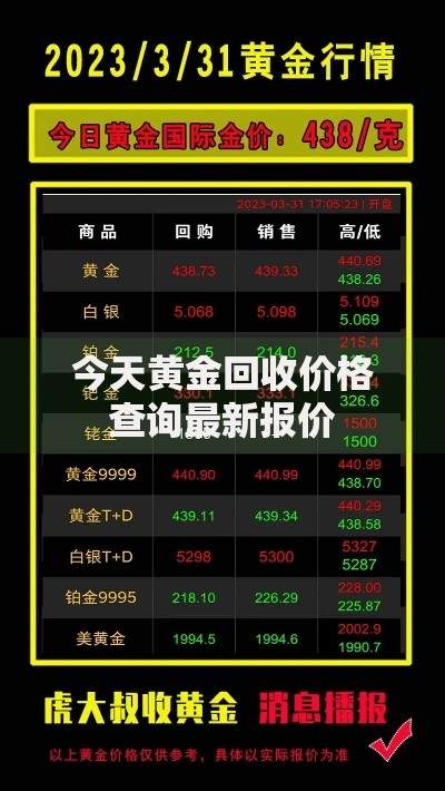 今天黄金回收价格查询最新报价
