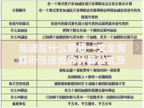 涨速是什么意思一文全面解析涨速概念计算公式及投资应用