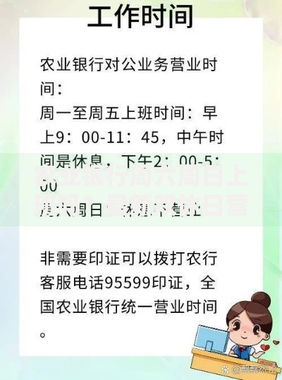农业银行周六周日上班吗？最新双休日营业时间全攻略