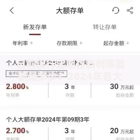 目前银行定期存款利率最新是多少？2024年各大银行存款利息全面对比分析