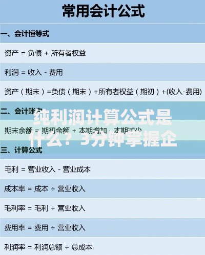 纯利润计算公式是什么？3分钟掌握企业净利润核心算法