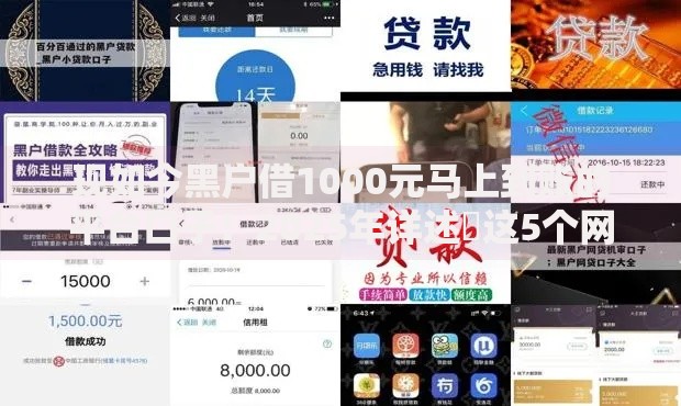 现如今黑户借1000元马上到账的平台口子！2025年详述​这5个网贷借钱1000元马上到账软件