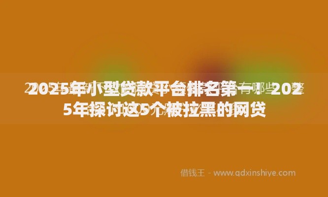 2025年小型贷款平台排名第一！2025年探讨这5个被拉黑的网贷