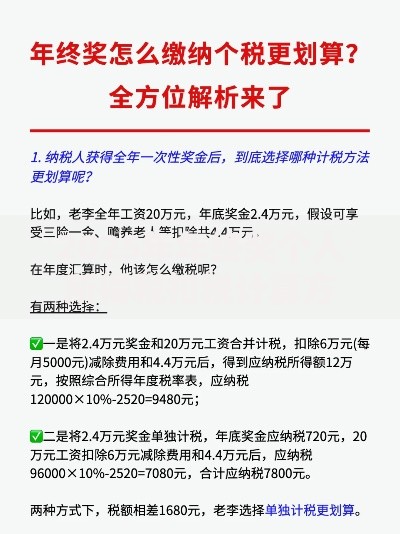 2025年年终奖个人所得税扣税计算方法详细指南