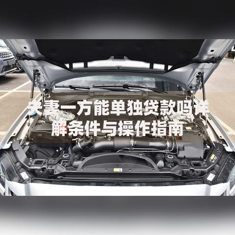 夫妻一方能单独贷款吗详解条件与操作指南