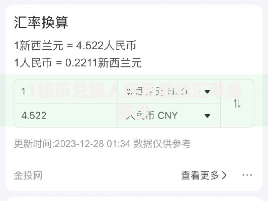 1纽币兑换人民币最新汇率是多少