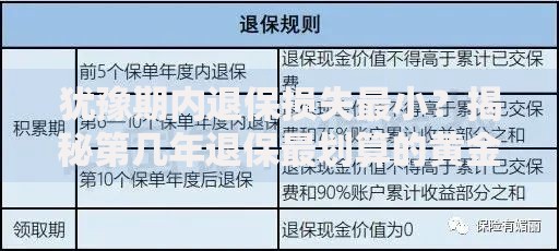 犹豫期内退保损失最小？揭秘第几年退保最划算的黄金时间点