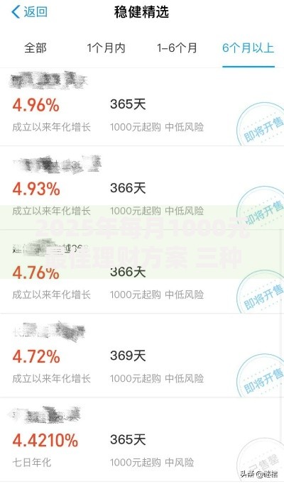 2025年每月1000元最佳理财方案 三种低风险高收益方法推荐