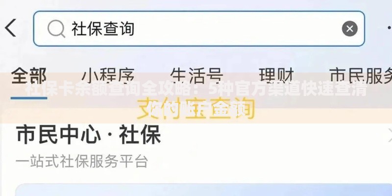 社保卡余额查询全攻略：5种官方渠道快速查清你的账户金额