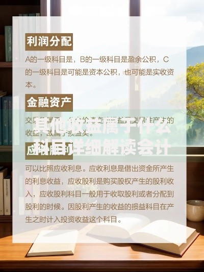 其他收益属于什么科目详细解读会计分类与实务指南