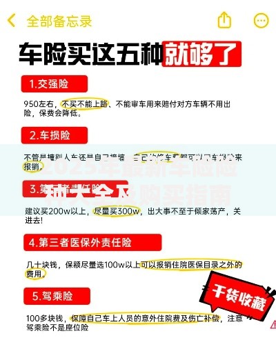 2025年最新车险险种大全及购买指南