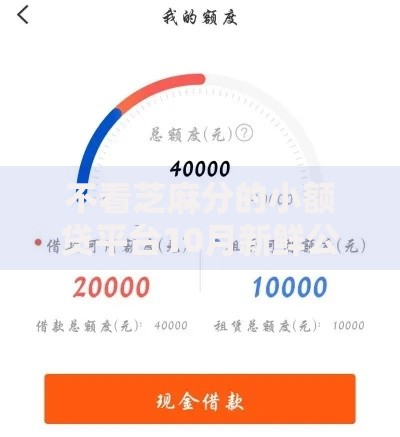 不看芝麻分的小额贷平台10月新鲜公布！本篇说明5个不看芝麻分的借钱口子