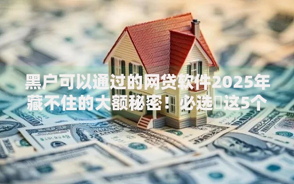 黑户可以通过的网贷软件2025年藏不住的大额秘密！必选​这5个网贷平台的逾期率