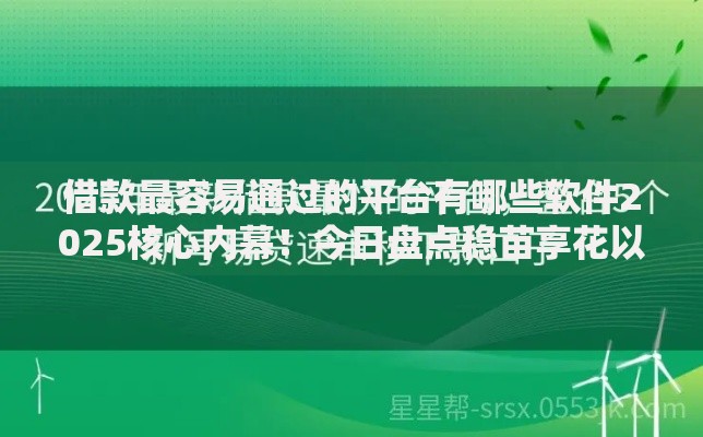 借款最容易通过的平台有哪些软件2025核心内幕！今日盘点稳苗享花以及驹盈优借等五个借款口子
