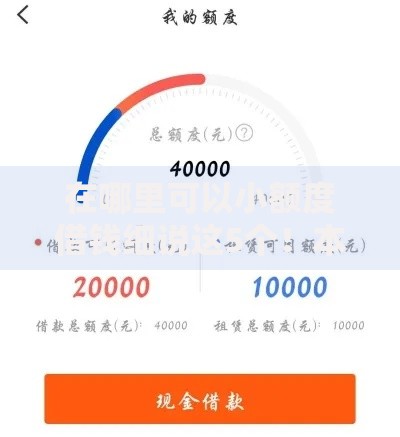 在哪里可以小额度借钱细说这5个！本篇为您全面介绍！