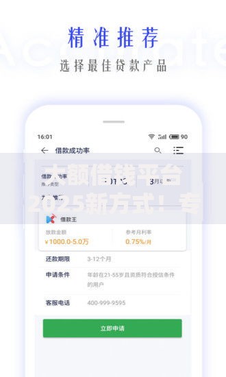 大额借钱平台2025新方式！专业整合企銀点贷以及鑫滴秒下等五个借款口子