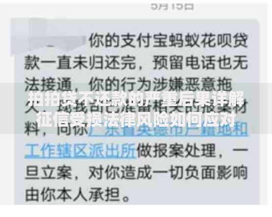 拍拍贷不还款的严重后果详解征信受损法律风险如何应对