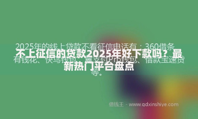 不上征信的贷款2025年好下款吗？最新热门平台盘点