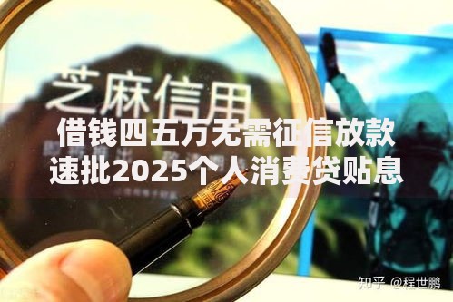 借钱四五万无需征信放款速批2025个人消费贷贴息新政策额度