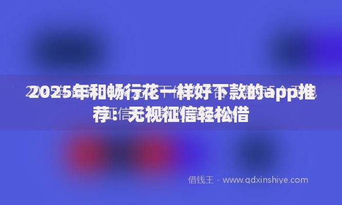 2025年和畅行花一样好下款的app推荐：无视征信轻松借