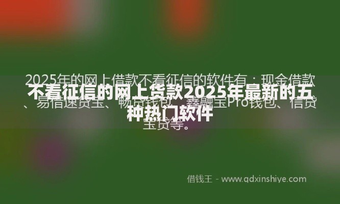 不看征信的网上货款2025年最新的五种热门软件 不看征信的网上货款2025年最新的五种热门软件