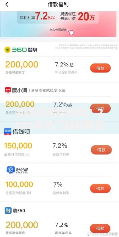 到哪里能借到钱？2025年热门最新网贷借钱平台集合