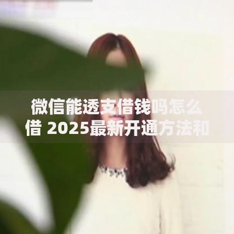 微信能透支借钱吗怎么借 2025最新开通方法和额度提升技巧 微信能透支借钱吗怎么借 2025最新开通方法和额度提升技巧
