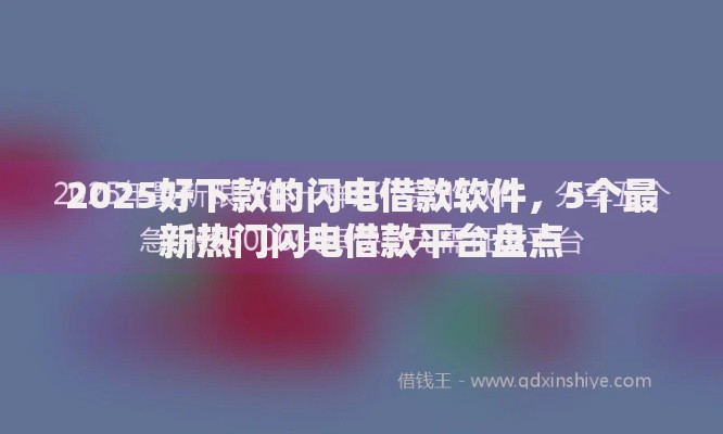 2025好下款的闪电借款软件，5个最新热门闪电借款平台盘点