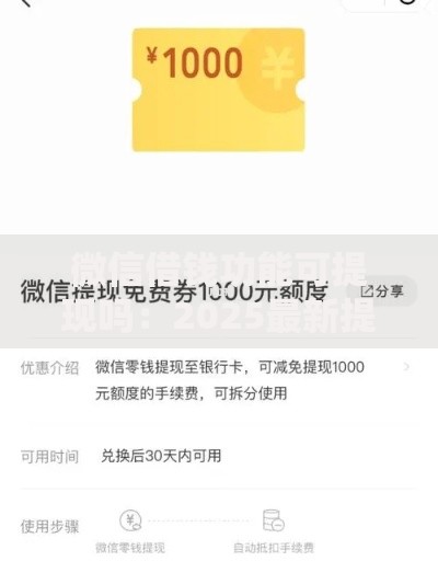 微信借钱功能可提现吗：2025最新提现额度与操作全攻略