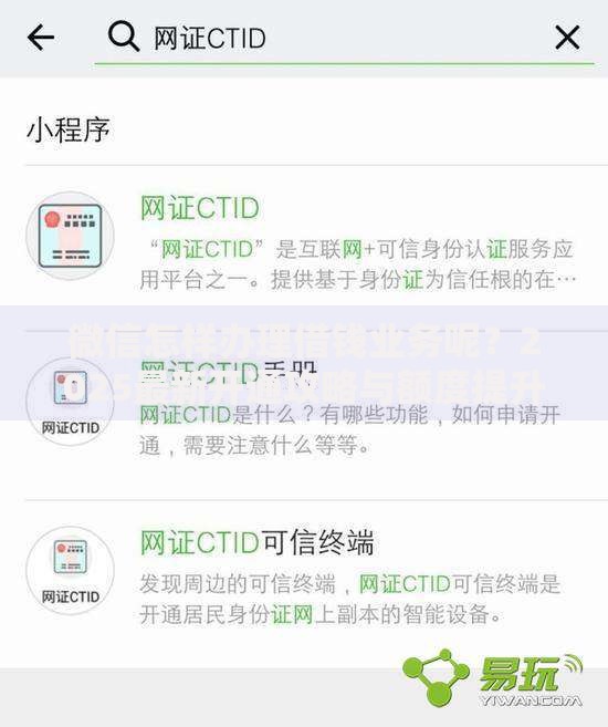 微信怎样办理借钱业务呢？2025最新开通攻略与额度提升技巧
