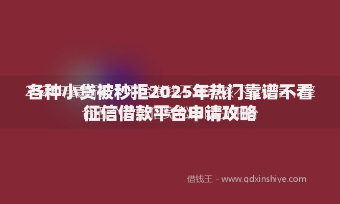 各种小贷被秒拒2025年热门靠谱不看征信借款平台申请攻略 各种小贷被秒拒2025年热门靠谱不看征信借款平台申请攻略