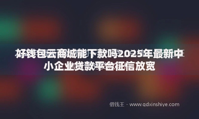 好钱包云商城能下款吗2025年最新中小企业贷款平台征信放宽 好钱包云商城能下款吗2025年最新中小企业贷款平台征信放宽