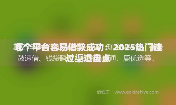 哪个平台容易借款成功:2025热门速过渠道盘点 哪个平台容易借款成功:2025热门速过渠道盘点