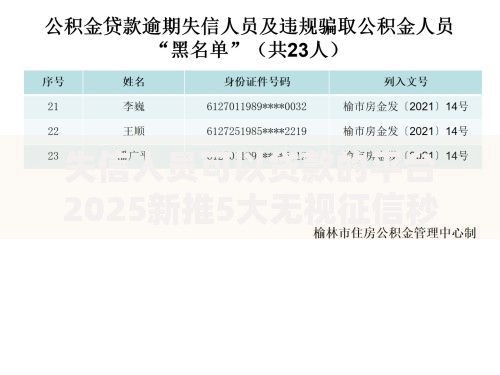 失信人员可以贷款的平台2025新推5大无视征信秒下款热门口子 失信人员可以贷款的平台2025新推5大无视征信秒下款热门口子