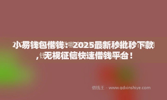 小易钱包借钱：2025最新秒批秒下款，无视征信快速借钱平台！