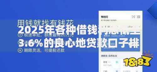 2025年各种借钱利息低至3.6%的良心地贷款口子排行榜 2025年各种借钱利息低至3.6%的良心地贷款口子排行榜