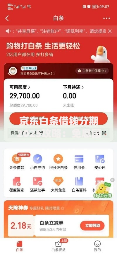 京东白条借钱分期2025攻略:免息国补叠加享双重福利 京东白条借钱分期2025攻略:免息国补叠加享双重福利