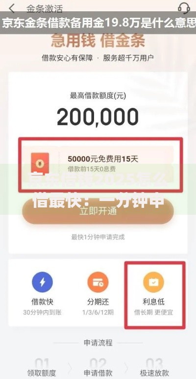 京东借钱2025怎么借最快:一分钟申请当天到账 京东借钱2025怎么借最快:一分钟申请当天到账