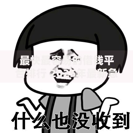 最快最容易的借钱平台排行 2025年最新急用钱正规渠道秒到账