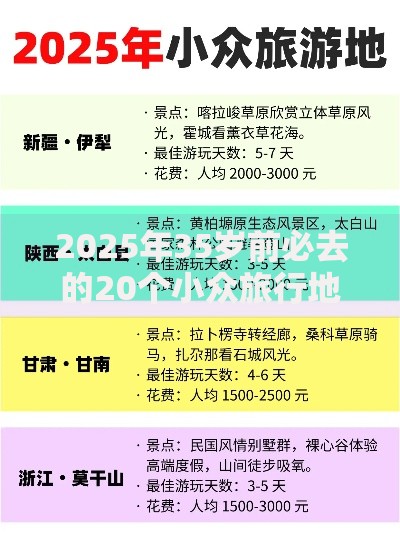 2025年35岁前必去的20个小众旅行地推荐清单
