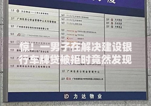 惊！一男子在解决建设银行车牌贷被拒时竟然发现5个征信花了下款的平台，事后分享了出来