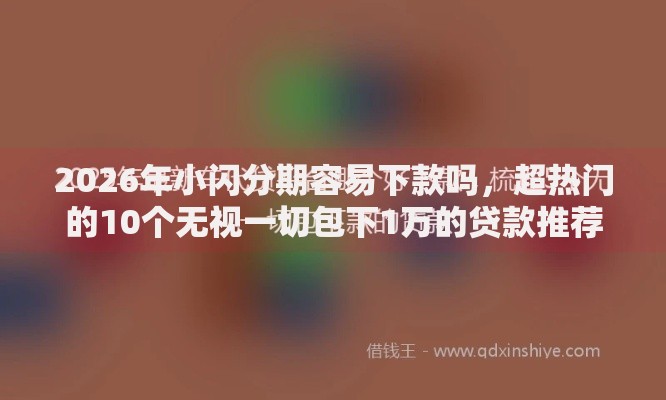 2026年小闪分期容易下款吗，超热门的10个无视一切包下1万的贷款推荐